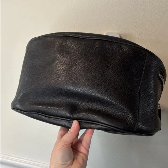 BORBONESE Black Italian Leather Hobo Bag with signature knot strap - Picture 6 of 16